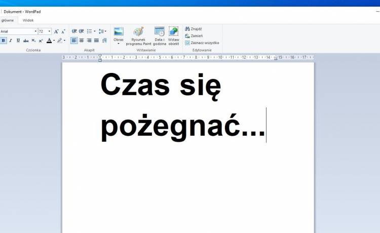 WordPad - zrzut ekranu z Windowsa, fot. Hubert Wiączkowski/RMF MAXX