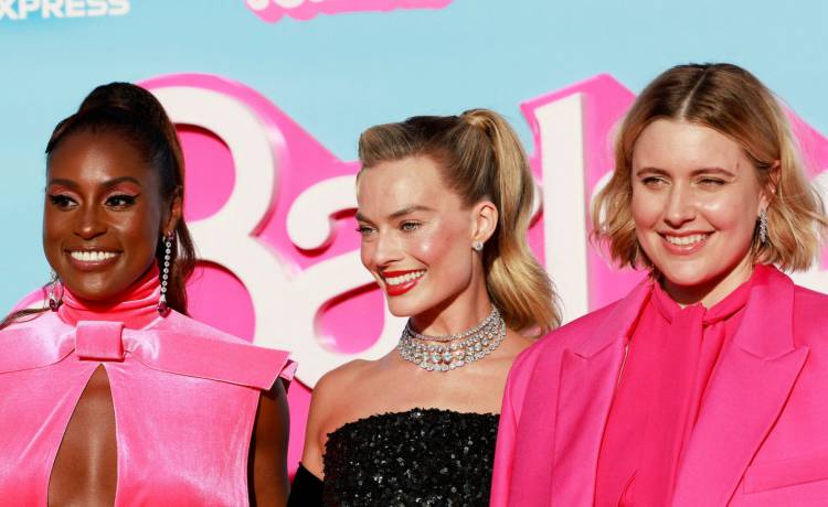 ssa Rae, Margot Robbie i Greta Gerwig na premierze "Barbie", fot. MICHAEL TRAN/AFP/East News