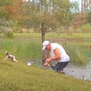Rzucił się do wody, by uratować psa z paszczy aligatora. "Wypadł z wody jak pocisk"