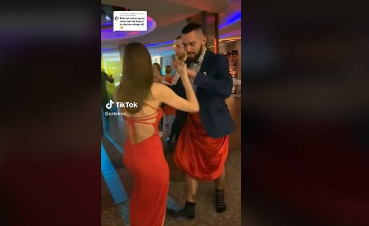 Najgorętsze nagranie ze studniówki? Fartuszek wiele nie ukrył [WIDEO]