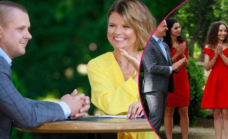 Uczestnicy programu „Rolnik szuka żony 6” i Marta Manowska. Fot. AKPA