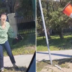 Szokujące sceny na skrzyżowaniu. Pasażerka zaatakowała "elkę" pachołkiem drogowym [WIDEO]          