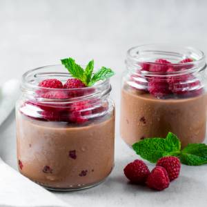 Krem czekoladowy z musem malinowym. Obłędy deser w 10 minut