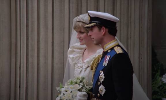 Diana Spencer i książę Karol wzięli ślub 29 lipca 1981 roku, fot. kadr z nagrania YT-AP Archive