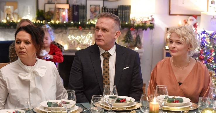 Małgorzata Pieńkowska, Robert Moskwa i Dominika Ostałowska na planie "M jak miłość". Fot. AKPA