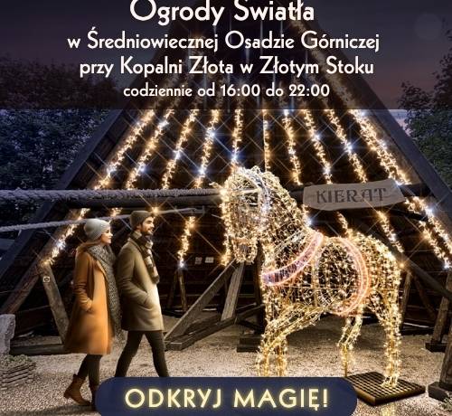 Złoty Stok zimą. Gdzie światło spotyka historię: poznaj Wioskę Mikołaja w Średniowiecznej Osadzie Górniczej