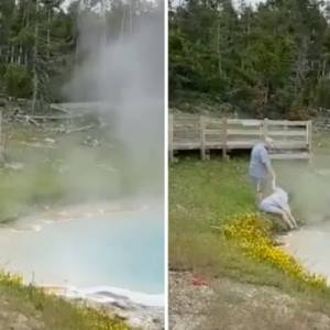 Chciała sprawdzić temperaturę gorących źródeł. Mogła zginąć! [WIDEO]