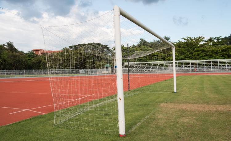 Wynieśli bramkę piłkarską ze stadionu. Wszystko na oczach policjantów