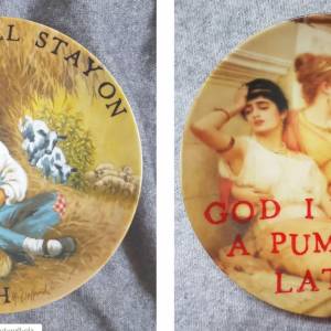 Retro talerze w wykonaniu polskiej artystki. Zobacz jak zabawnie przerabia naczynia 