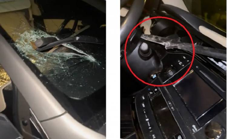 Jechała autostradą. Nagle szybę jej samochodu przeszyła... włócznia. Cudem przeżyła [WIDEO]  