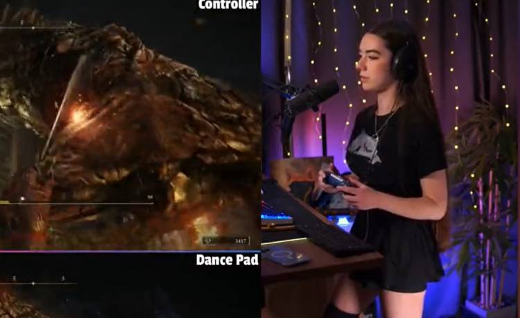 Przechodzi jedną z najtrudniejszych gier dwoma postaciami na raz. Na padzie i na... macie tanecznej [WIDEO]