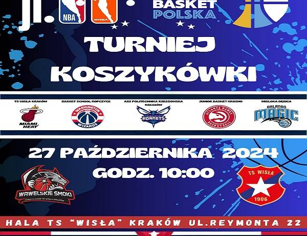 TS Wisła Kraków gospodarzem turnieju Junior NBA Eastern Conference w Krakowie